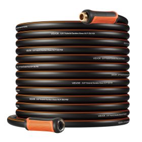VEVOR Garden Hose, 100 ft 5/8" Heavy Duty 4-Layer Rubber Water Hose, 150PSI Working & 600PSI Burst