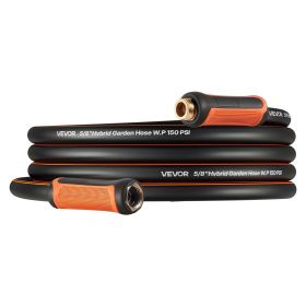VEVOR Garden Hose, 25 ft 5/8" Heavy Duty 4-Layer Rubber Water Hose, 150PSI Working & 600PSI Burst