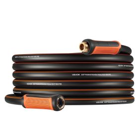 VEVOR Garden Hose, 50 ft 5/8" Heavy Duty 4-Layer Rubber Water Hose, 150PSI Working & 600PSI Burst