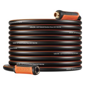 VEVOR Garden Hose, 75 ft 5/8" Heavy Duty 4-Layer Rubber Water Hose, 150PSI Working & 600PSI Burst