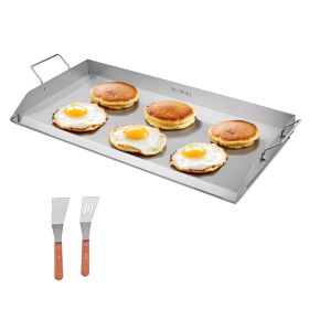 VEVOR Stainless Steel Griddle, 32x16 inch Universal Flat Top Rectangular Plate, Gas Grill Griddle for BBQ Grill, Teppanyaki