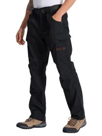 Mens Ripstop Cargo Work Pants with 13 Pockets Tactical Water Resistant Breathable Hiking Construction Pants (Color: 34X32)